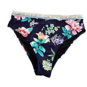 Cupshe Floral High-Waisted Bikini Bottoms With Accenting Color Floral Pattern Tr